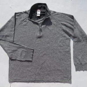 The North Face Men's Sweater XLarge XL Gray Wool Cotton Long Sleeve zip Knit